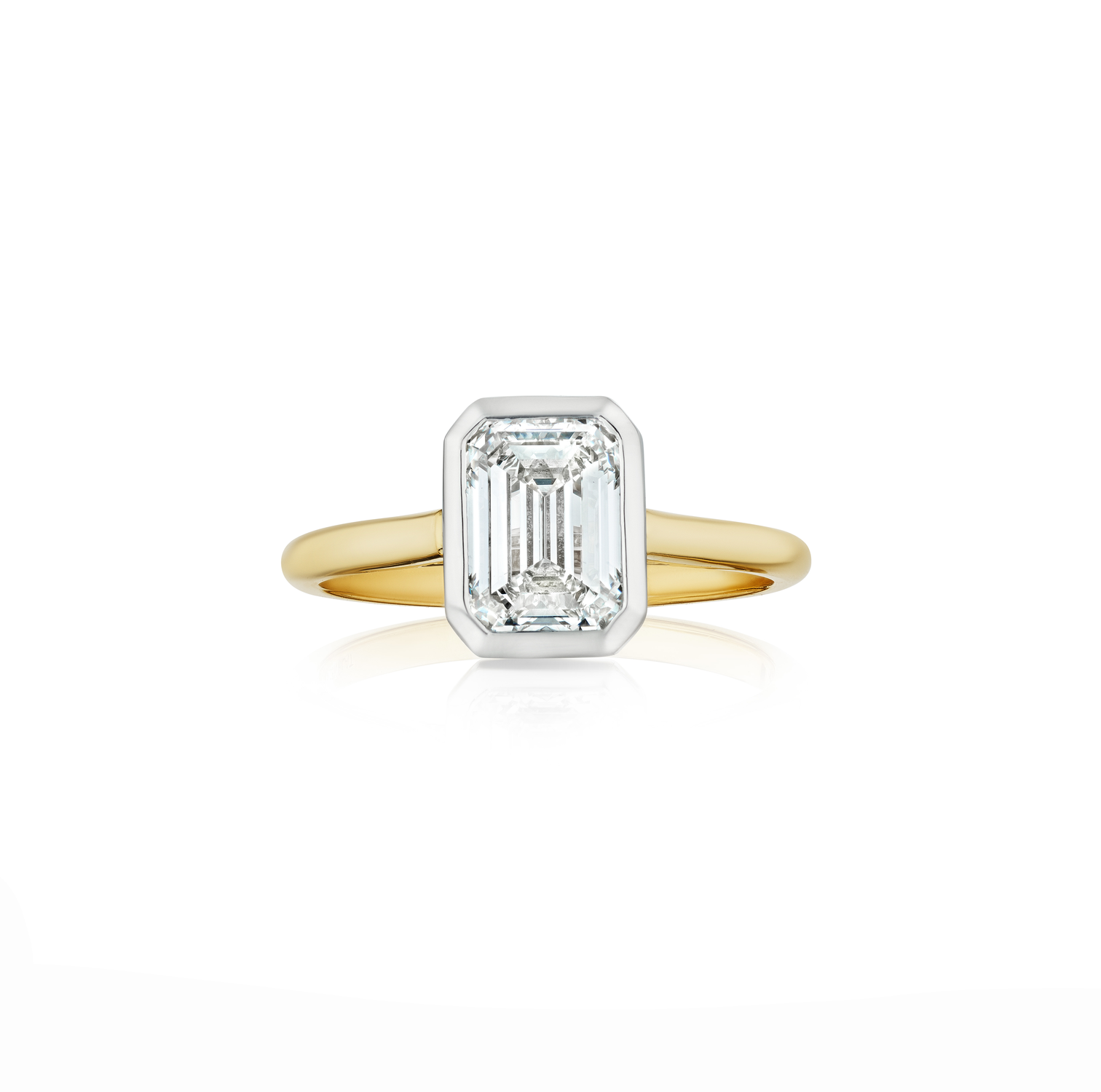 The Studio Collection Bezel Set Emerald Cut Diamond Engagement Ring